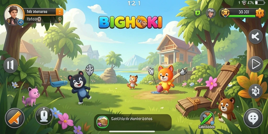 Tampilan utama dari gameplay BIGHOKI yang mengasyikkan.