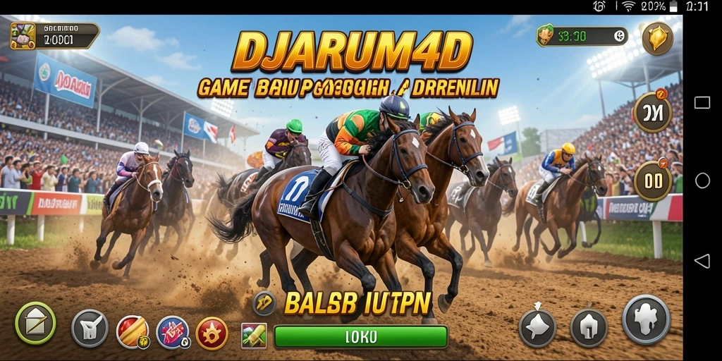 Screenshot gameplay <strong>DJARUM4D</strong> menampilkan aksi balap yang mendebarkan.