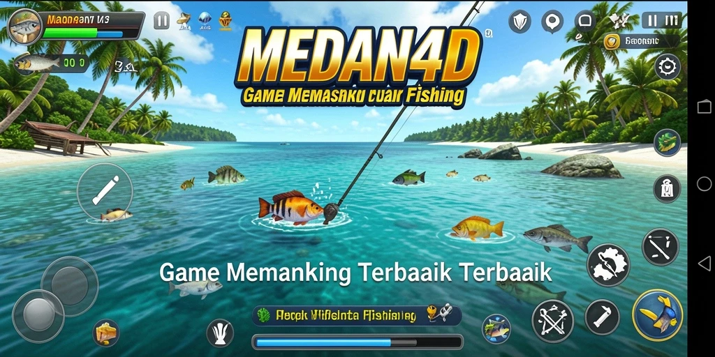 Tampilan gameplay medanfishing yang menawan dan seru.