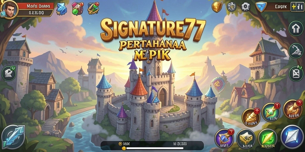 Gameplay SIGNATURE77 menampilkan strategi menara yang intens dan menarikan.